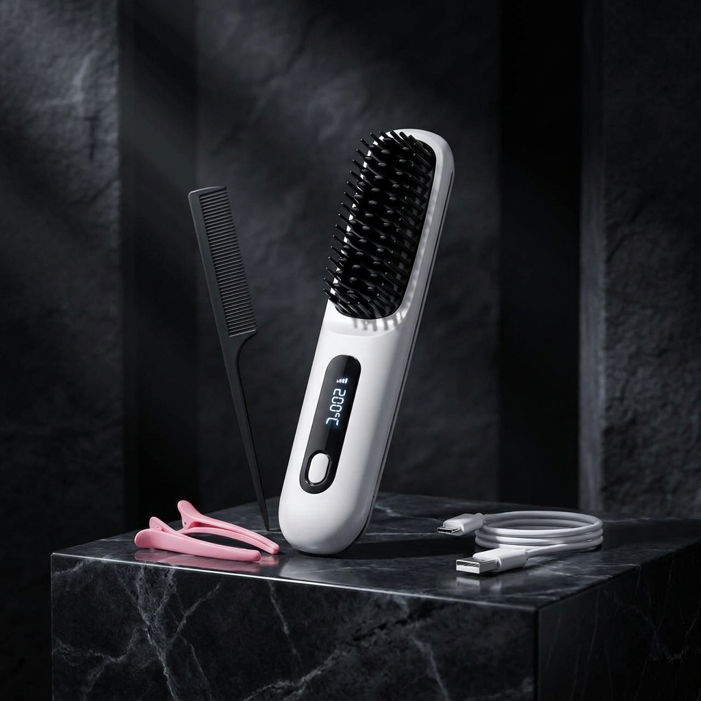 Heated Hair Straightening Brush